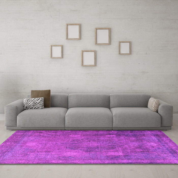 Machine Washable Persian Pink Traditional Rug in a Living Room, wshtr3233pnk