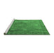 Sideview of Machine Washable Persian Emerald Green Traditional Area Rugs, wshtr3233emgrn