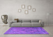 Machine Washable Persian Purple Traditional Area Rugs in a Living Room, wshtr3233pur