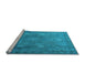 Sideview of Machine Washable Persian Light Blue Traditional Rug, wshtr3233lblu