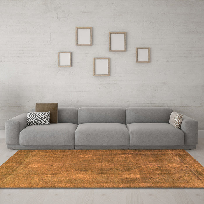 Machine Washable Persian Orange Traditional Area Rugs in a Living Room, wshtr3233org