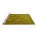 Sideview of Machine Washable Persian Yellow Traditional Rug, wshtr3233yw