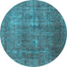 Round Persian Light Blue Traditional Rug, tr3234lblu