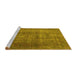 Sideview of Machine Washable Persian Yellow Traditional Rug, wshtr3234yw