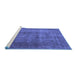 Sideview of Machine Washable Persian Blue Traditional Rug, wshtr3234blu