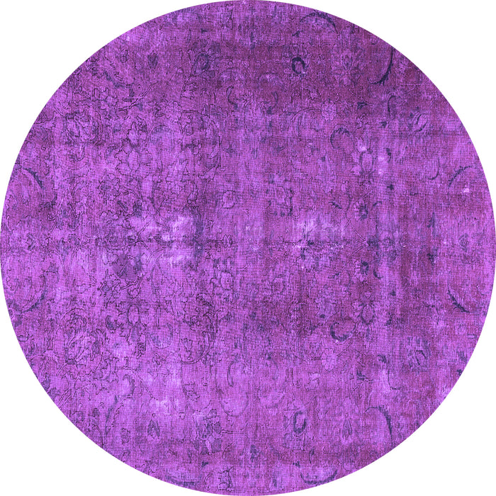 Round Persian Purple Traditional Rug, tr3234pur