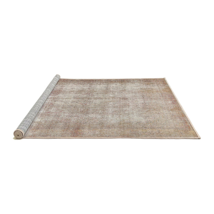 Sideview of Machine Washable Traditional Camel Brown Rug, wshtr3235