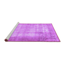 Sideview of Machine Washable Persian Purple Traditional Area Rugs, wshtr3235pur