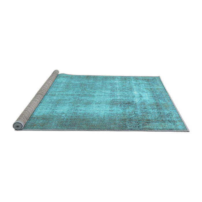 Sideview of Machine Washable Persian Light Blue Traditional Rug, wshtr3235lblu
