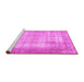 Sideview of Machine Washable Persian Pink Traditional Rug, wshtr3235pnk