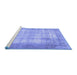 Sideview of Machine Washable Persian Blue Traditional Rug, wshtr3235blu