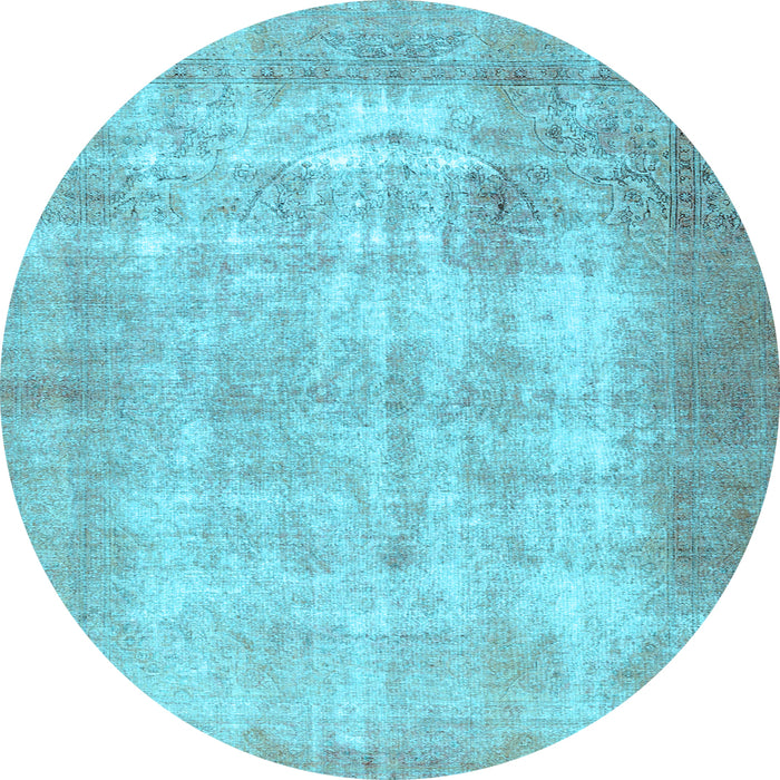 Round Persian Light Blue Traditional Rug, tr3235lblu