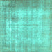Square Persian Turquoise Traditional Rug, tr3235turq