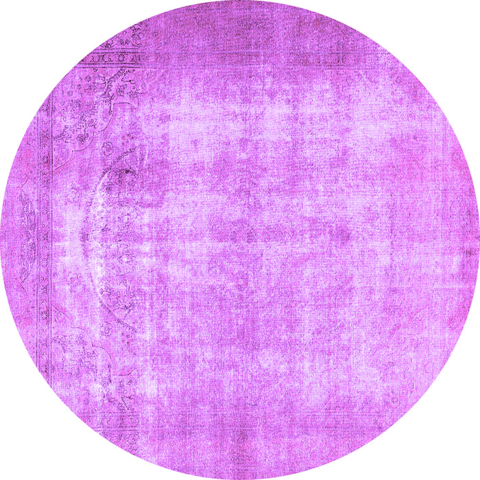 Round Persian Purple Traditional Rug, tr3235pur