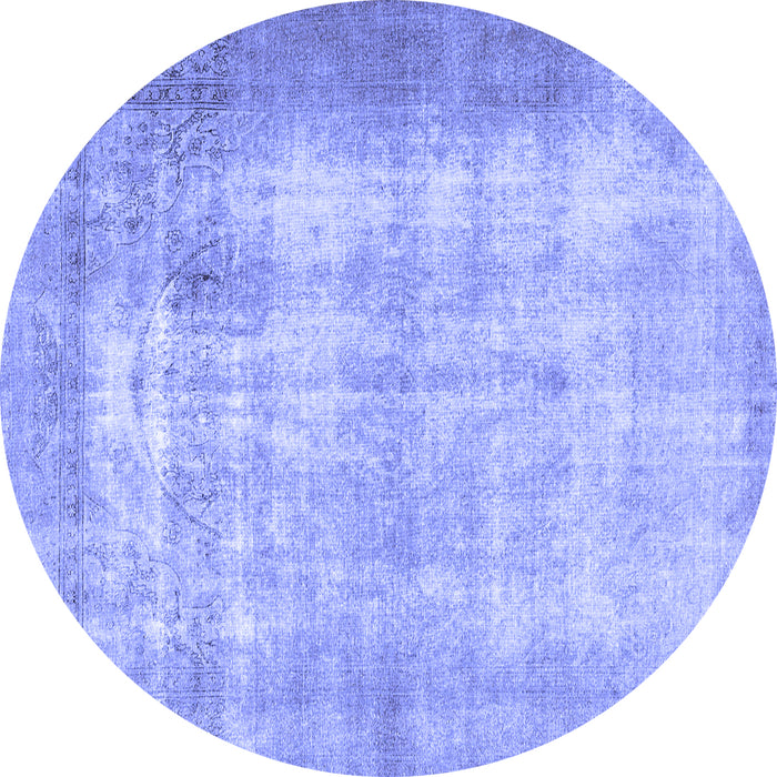 Round Persian Blue Traditional Rug, tr3235blu