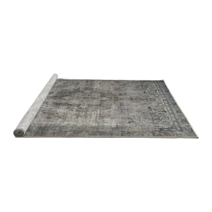 Sideview of Machine Washable Traditional Dark Gray Rug, wshtr3236