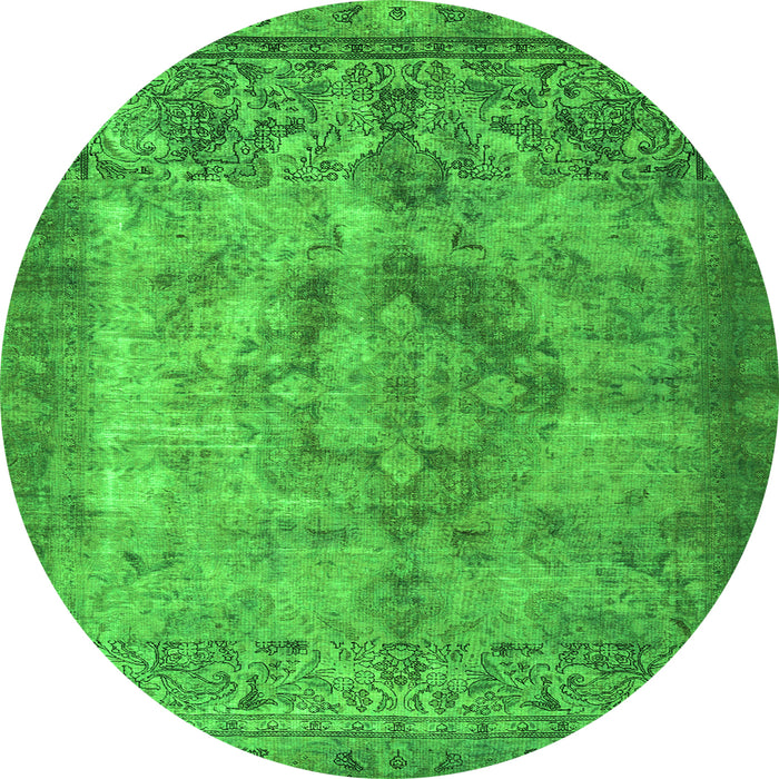 Square Persian Green Traditional Rug, tr3236grn