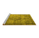 Sideview of Machine Washable Persian Yellow Traditional Rug, wshtr3236yw