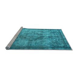 Sideview of Machine Washable Persian Light Blue Traditional Rug, wshtr3236lblu