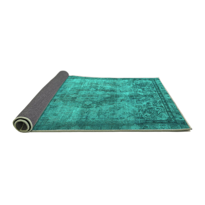 Sideview of Persian Turquoise Traditional Rug, tr3236turq