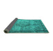 Sideview of Persian Turquoise Traditional Rug, tr3236turq