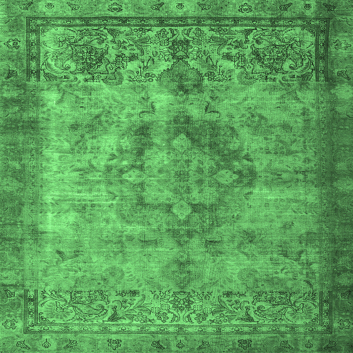 Square Persian Emerald Green Traditional Rug, tr3236emgrn
