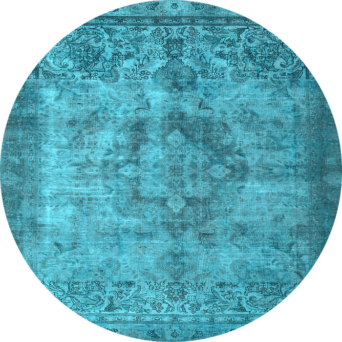 Round Persian Light Blue Traditional Rug, tr3236lblu