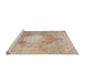 Sideview of Machine Washable Traditional Brown Rug, wshtr3237