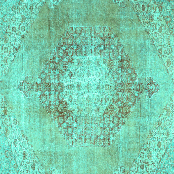 Square Machine Washable Persian Turquoise Traditional Area Rugs, wshtr3237turq