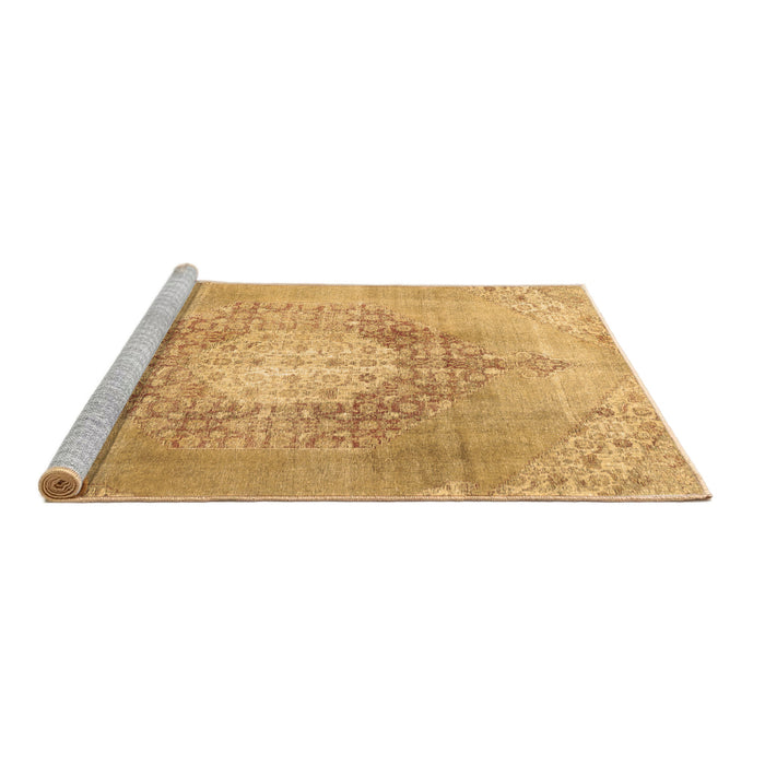 Sideview of Machine Washable Persian Brown Traditional Rug, wshtr3237brn