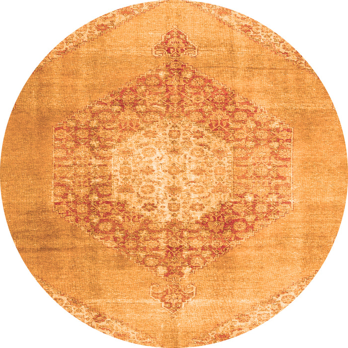 Square Persian Orange Traditional Rug, tr3237org