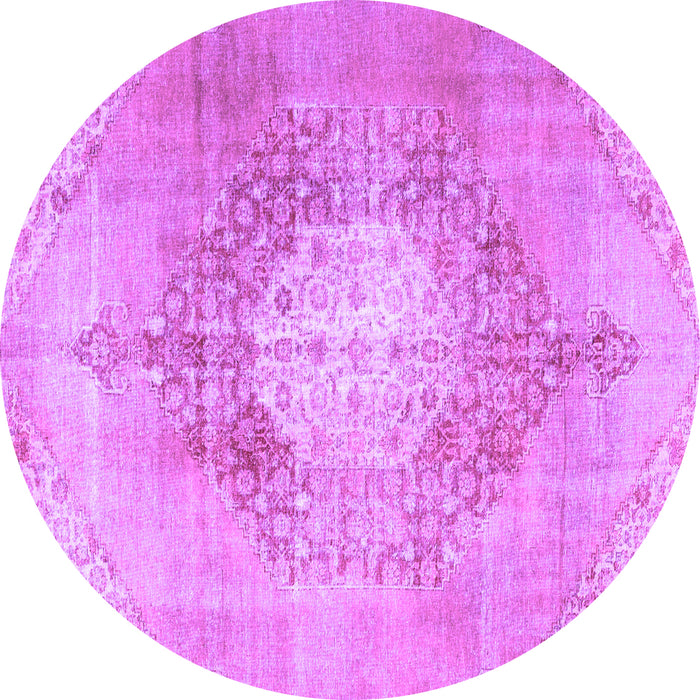 Round Persian Purple Traditional Rug, tr3237pur