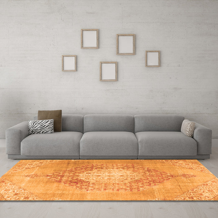 Machine Washable Persian Orange Traditional Area Rugs in a Living Room, wshtr3237org