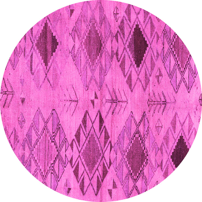 Round Persian Pink Traditional Rug, tr3238pnk