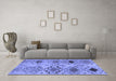 Machine Washable Persian Blue Traditional Rug in a Living Room, wshtr3238blu