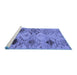 Sideview of Machine Washable Persian Blue Traditional Rug, wshtr3238blu