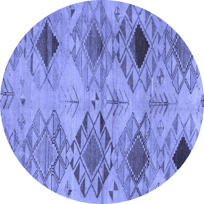 Round Persian Blue Traditional Rug, tr3238blu