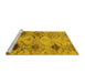 Sideview of Machine Washable Persian Yellow Traditional Rug, wshtr3238yw