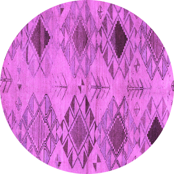 Round Machine Washable Persian Purple Traditional Area Rugs, wshtr3238pur