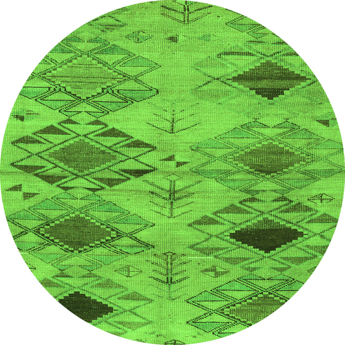 Square Persian Green Traditional Rug, tr3238grn