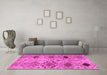 Machine Washable Persian Pink Traditional Rug in a Living Room, wshtr3238pnk