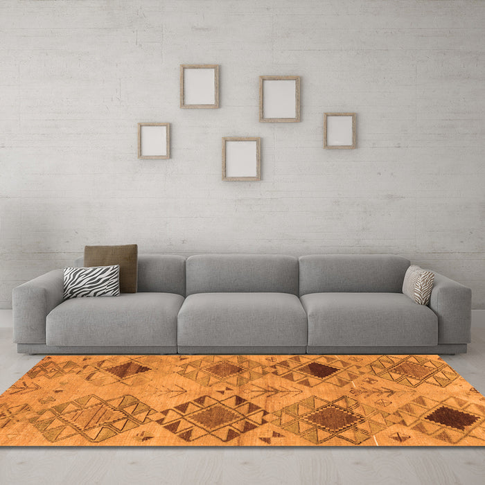 Machine Washable Persian Orange Traditional Area Rugs in a Living Room, wshtr3238org