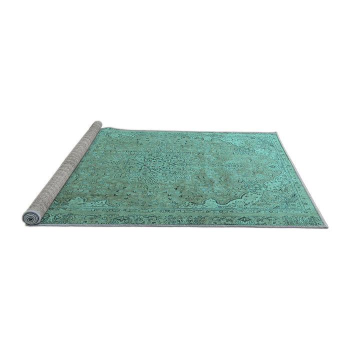 Sideview of Machine Washable Persian Light Blue Traditional Rug, wshtr3239lblu