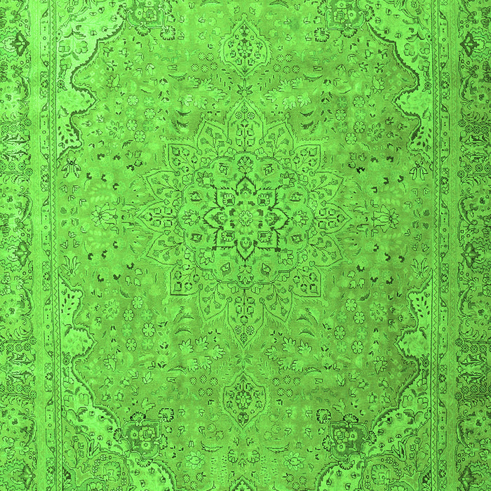 Serging Thickness of Machine Washable Persian Green Traditional Area Rugs, wshtr3239grn