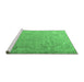 Sideview of Machine Washable Persian Emerald Green Traditional Area Rugs, wshtr3239emgrn