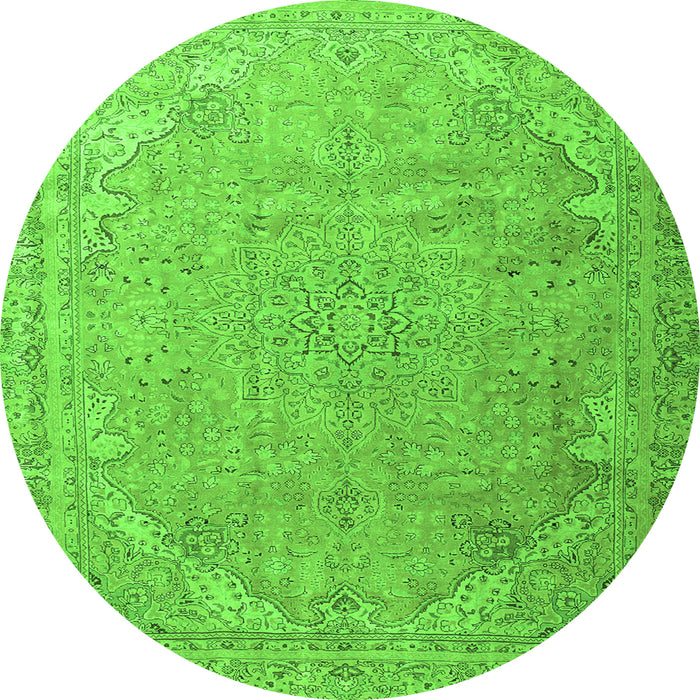 Square Persian Green Traditional Rug, tr3239grn