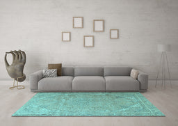 Machine Washable Persian Light Blue Traditional Rug in a Living Room, wshtr3239lblu