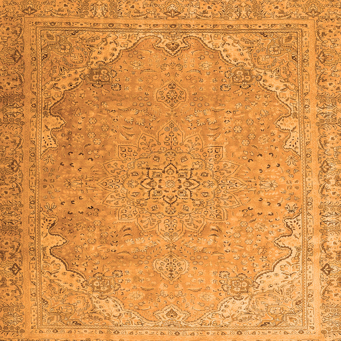Round Machine Washable Persian Orange Traditional Area Rugs, wshtr3239org