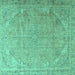 Square Persian Turquoise Traditional Rug, tr3239turq
