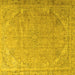 Square Persian Yellow Traditional Rug, tr3239yw